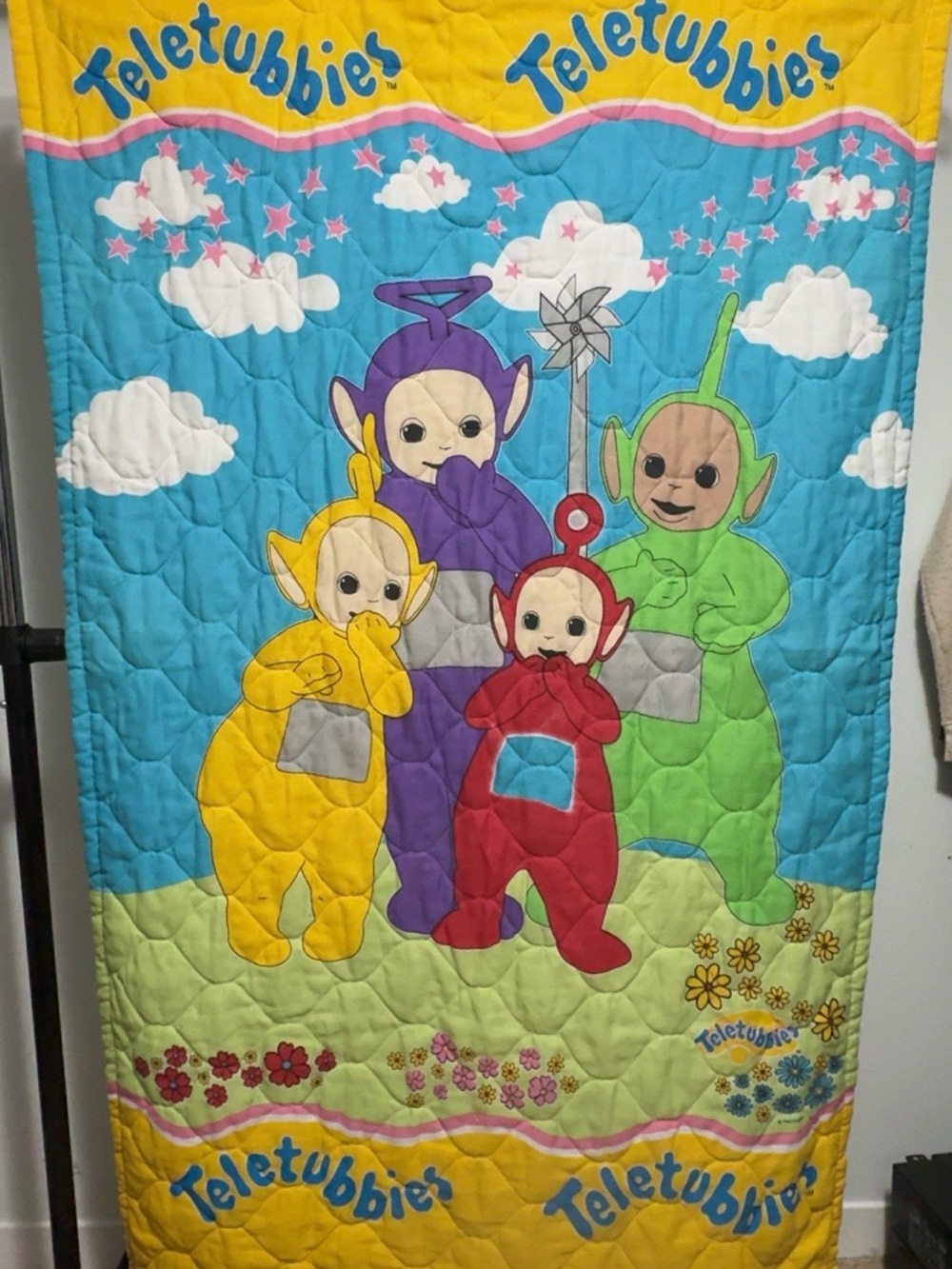 Vintage 1998 Teletubbies Quilted Blanket Comforter Ragdoll 90s Nostalgia